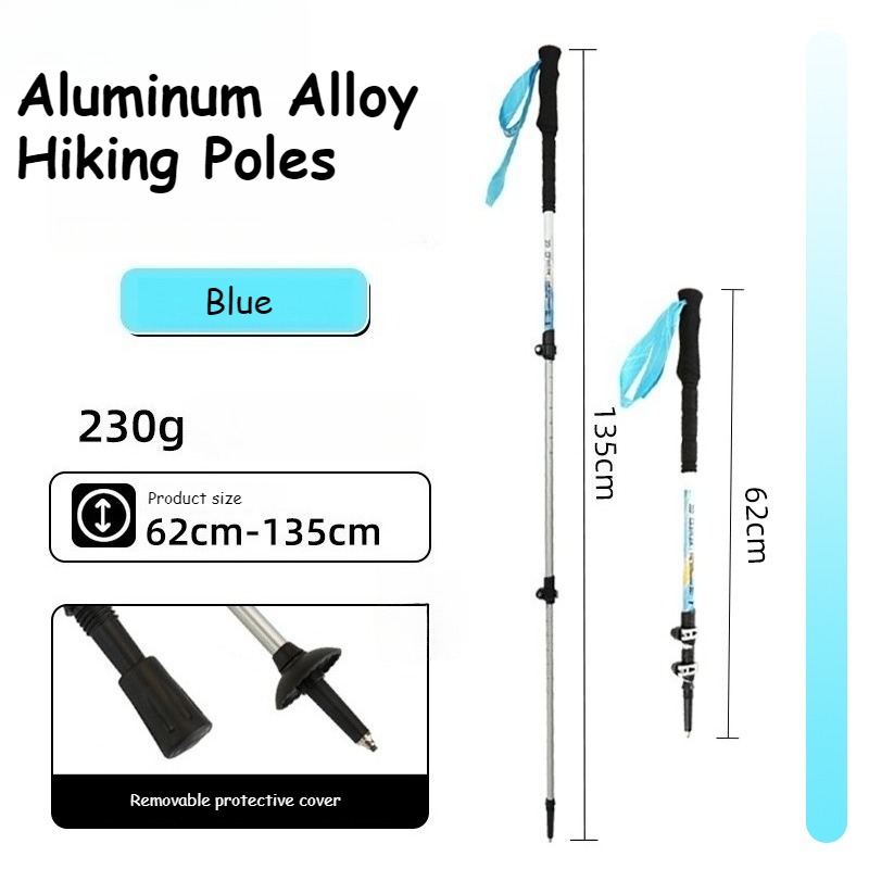 Aluminum Alloy Trekking Poles Telescoping Lightweight Hiking Sticks Portable Walking Stick with EVA Handle for Women Men Hiking Camping Climbing