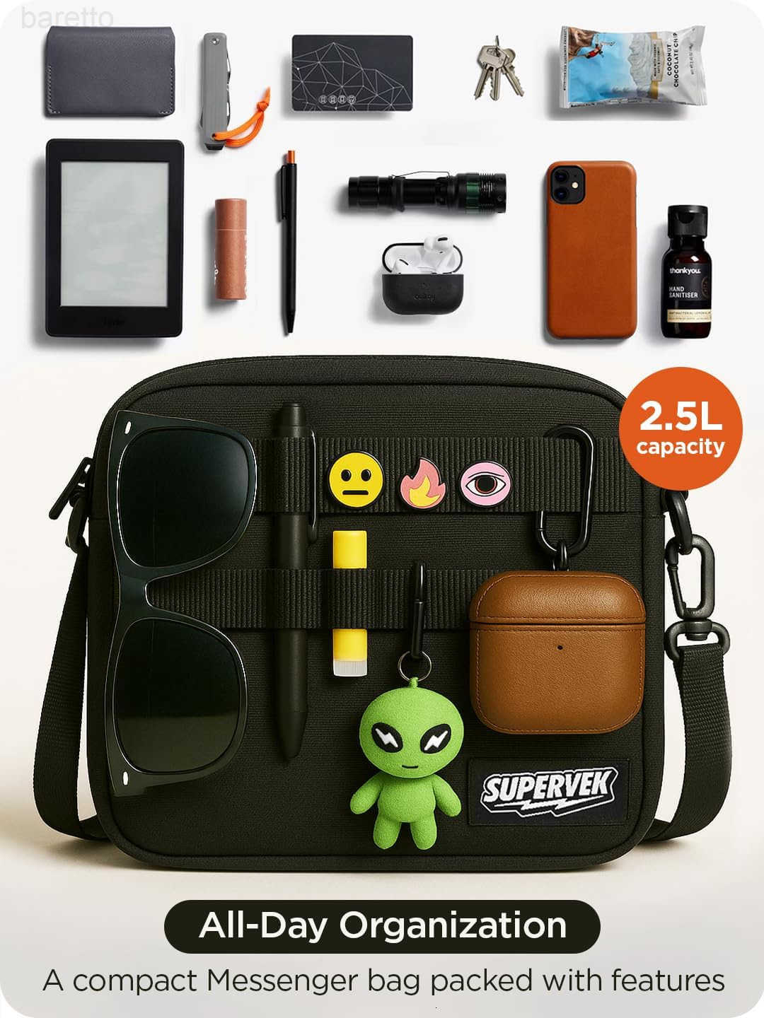 Bag for Men Women Durable Molle Tactical Webbing Crossbody Shoulder Organizer Messanger Bags Minimalist Compact Streetwear Urban Travel School Unisex 