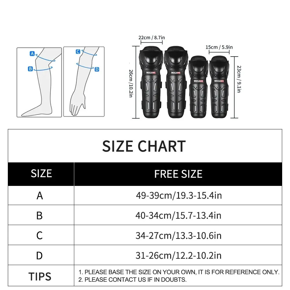 WOSAWE Sports Knee Elbow Pads Motorcycle Protection Ski Motocross Shin Guards Dirt Bike Offroad Cycling Protector 250908