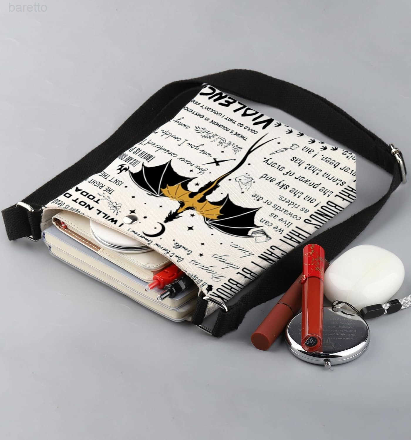 FW Inspired Gifts 4th Wing Crossbody Bag Books and Dragons Lover Gift Fantasy Romance Bookish Small Cross Body Purse Z250909