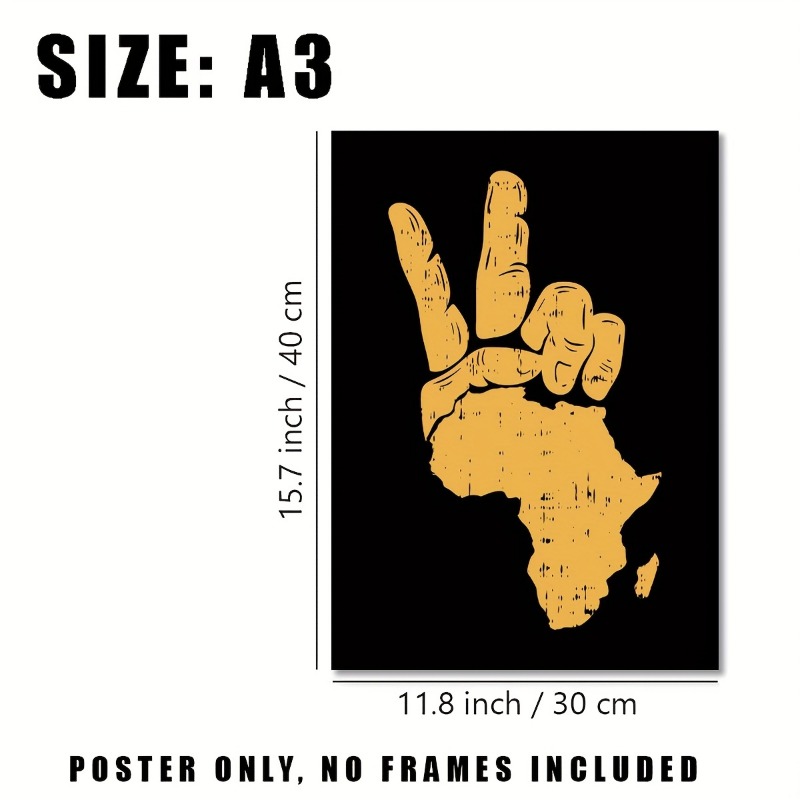 Large size, without frame, modern art design Peace Hand Sign Africa Poster wall poster 2D flat print, room decoration gift