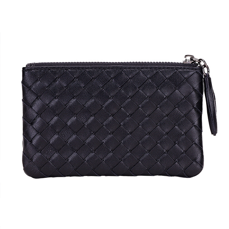 Luxury Brand Designer Bag New Genuine Leather Coin Purse Short Women's Sheepskin Hand-Woven Zipper Large Capacity Card Holder Factory Wholesale D