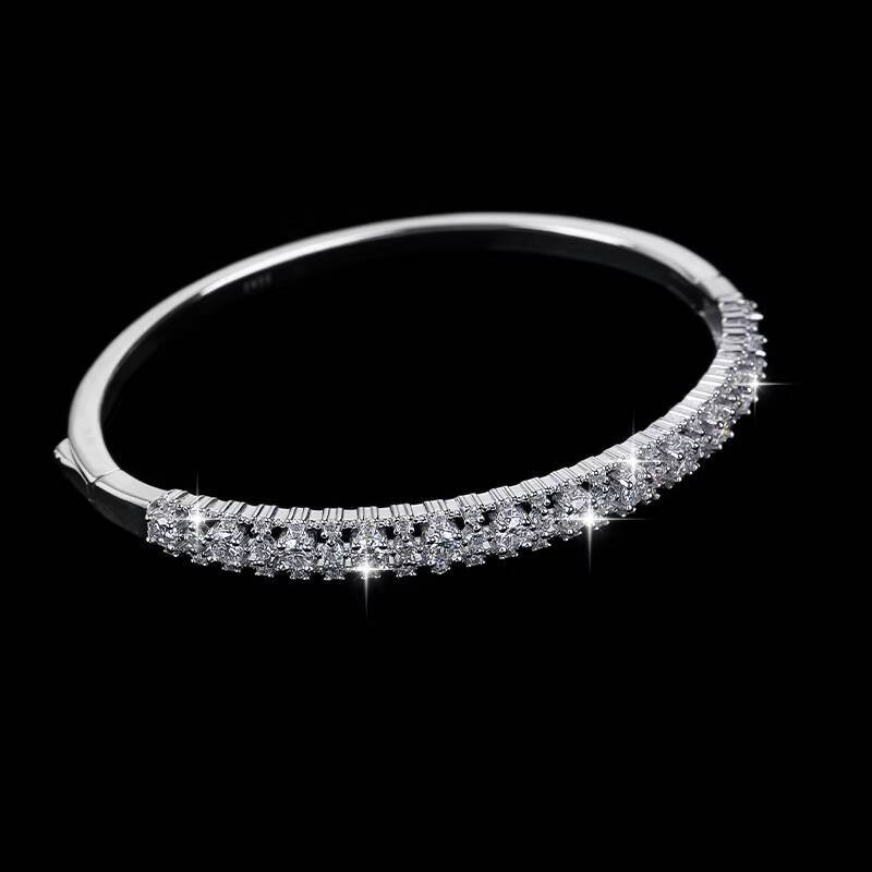 925 Sterling Silver VVS D Color GRA Full Moissanite Bracelet Women Fine Jewelry Bangles for Engagement Wedding Jewelry