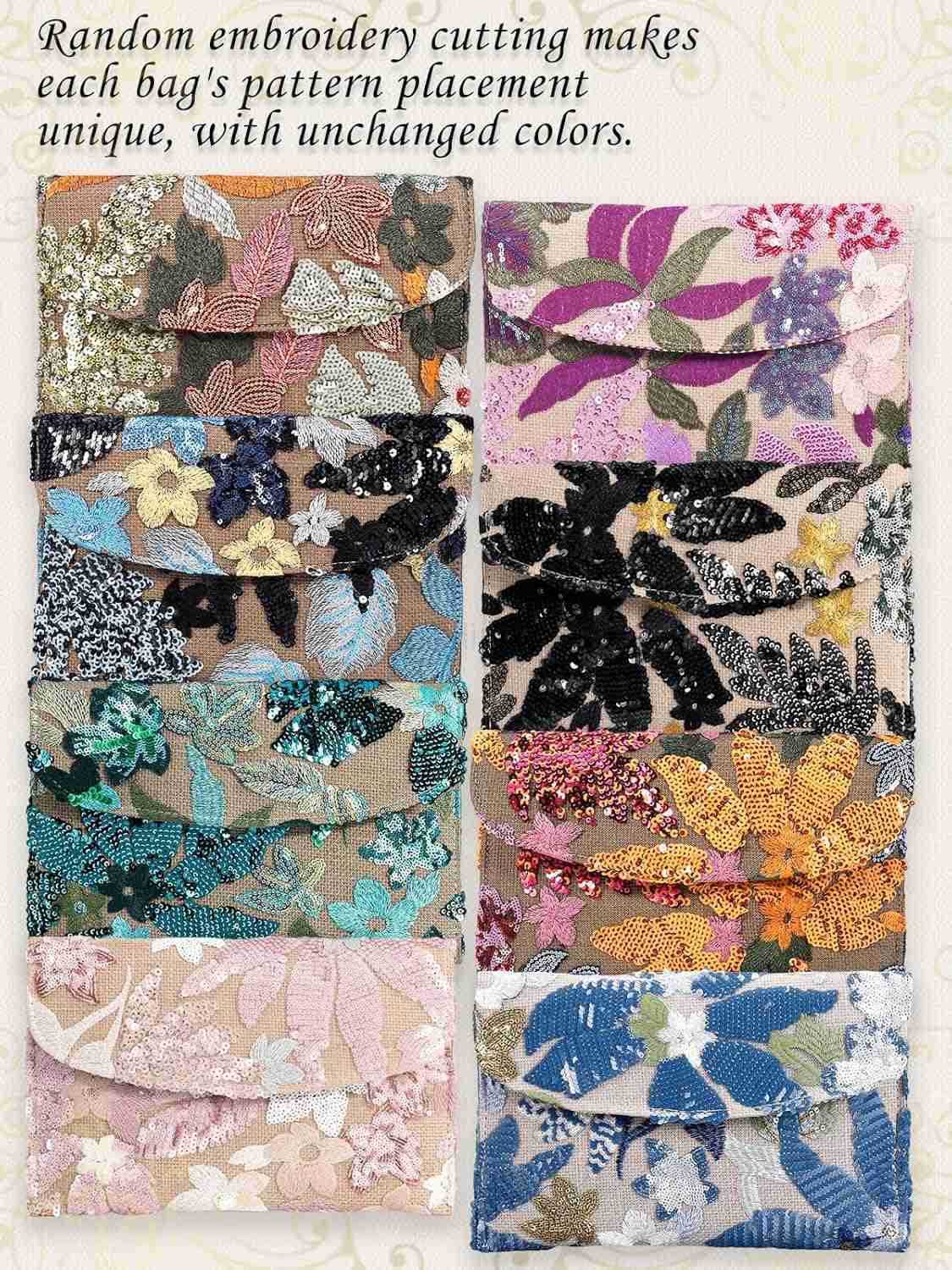 Floral Embroidery Sequin Evening Clutch Bags Party Purses Beaded bags Z25909