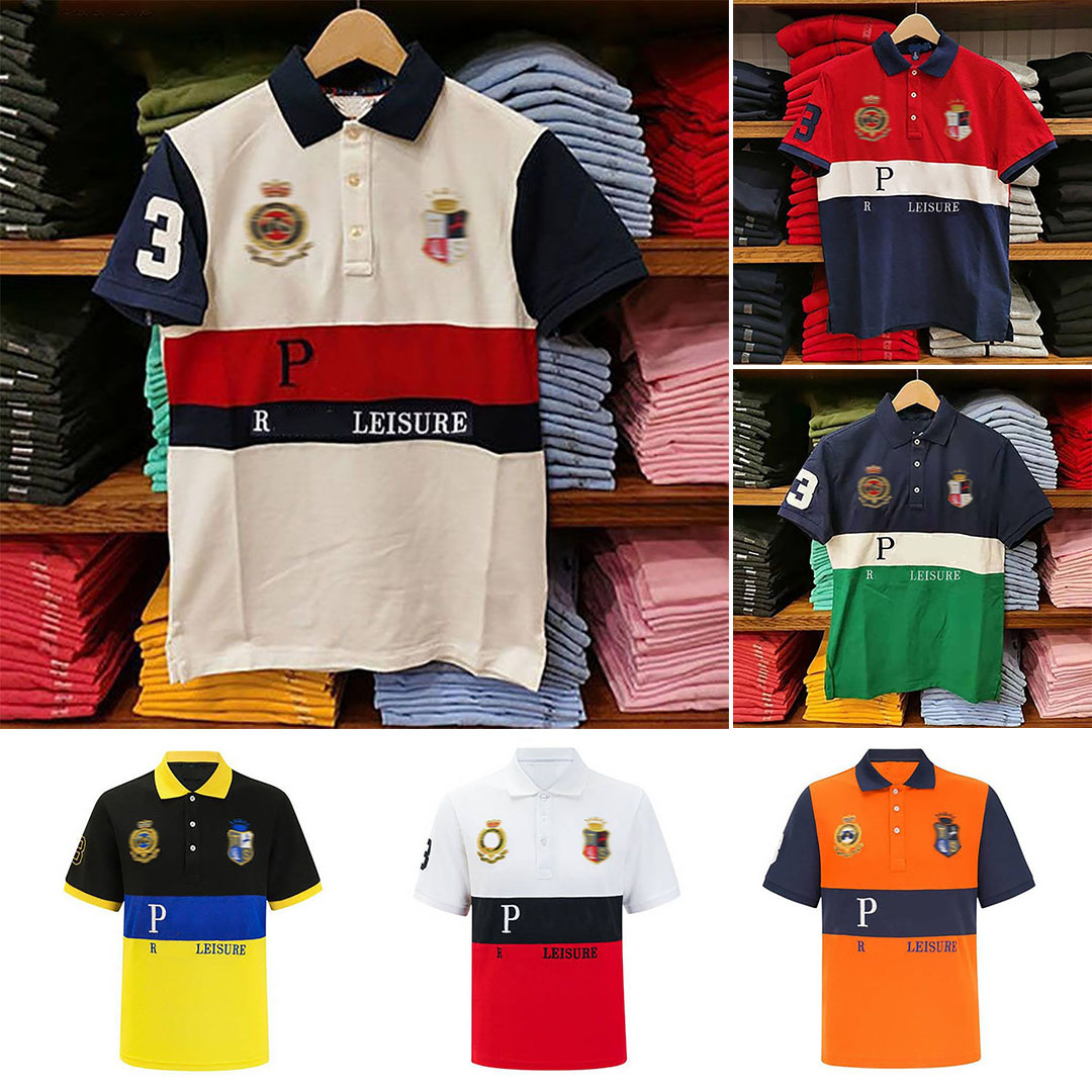 Designer Men's Polo Shirts Embroidery Graphic T-shirt Summer Short Sleeve Polos Fashion Patchwork Mens Womens Sportswear