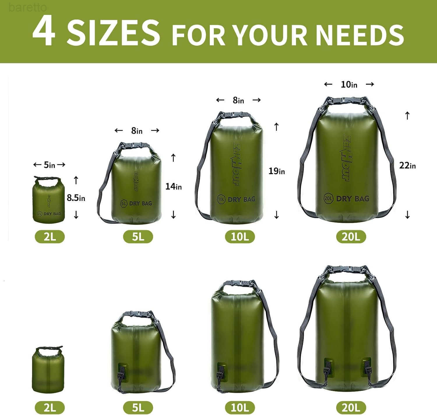 Dry Bag Roll Top Transparent Storage Bag2L5L10L20LSuitable for Traveling Swimming Kayaking Camping Fishing Rainy Day Trips Z250909