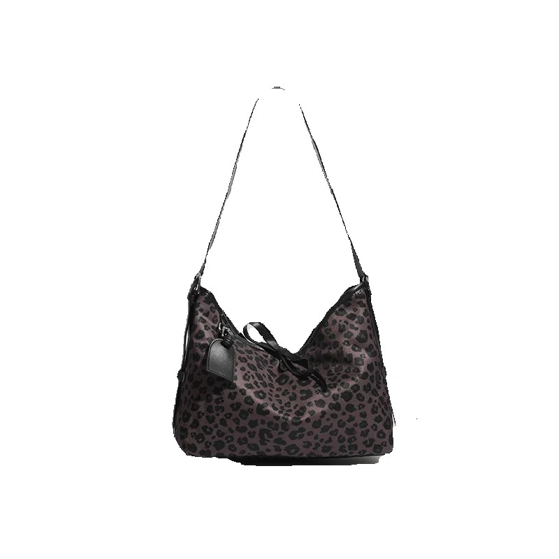 New Leopard Print Large Capacity Commuting Bag fashion Retro Style Women's Shoulder Bag Underarm Women's Crossbody Bag Autumn New Designer B