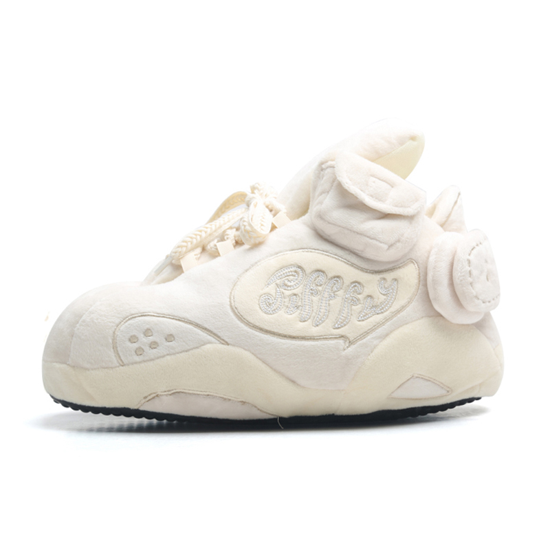 Jifffly free shipping designer shoes men's autumn winter new cute Plush embroidery couple cotton shoes men keep warm slippers women