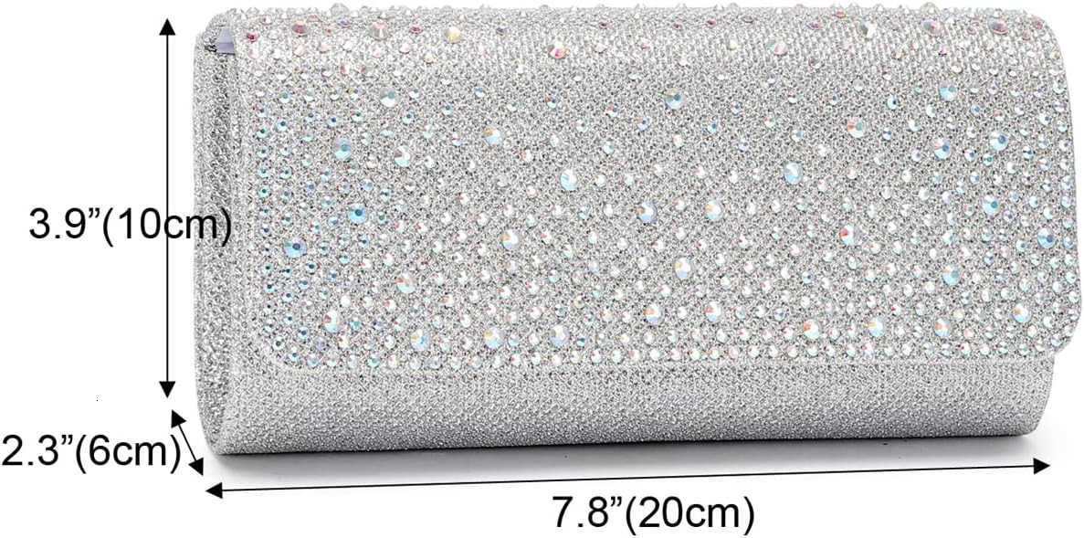 Crystal Small Evening Clutch Handbag Sparkling Chain Shoulder Crossbody Bag for Womens Z25909