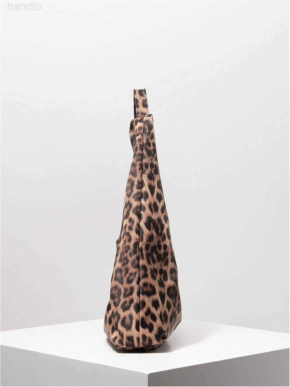 Womens Leopard Print Tote Bag Faux Leather Top Handle No Closure Shoulder Bags Z250909