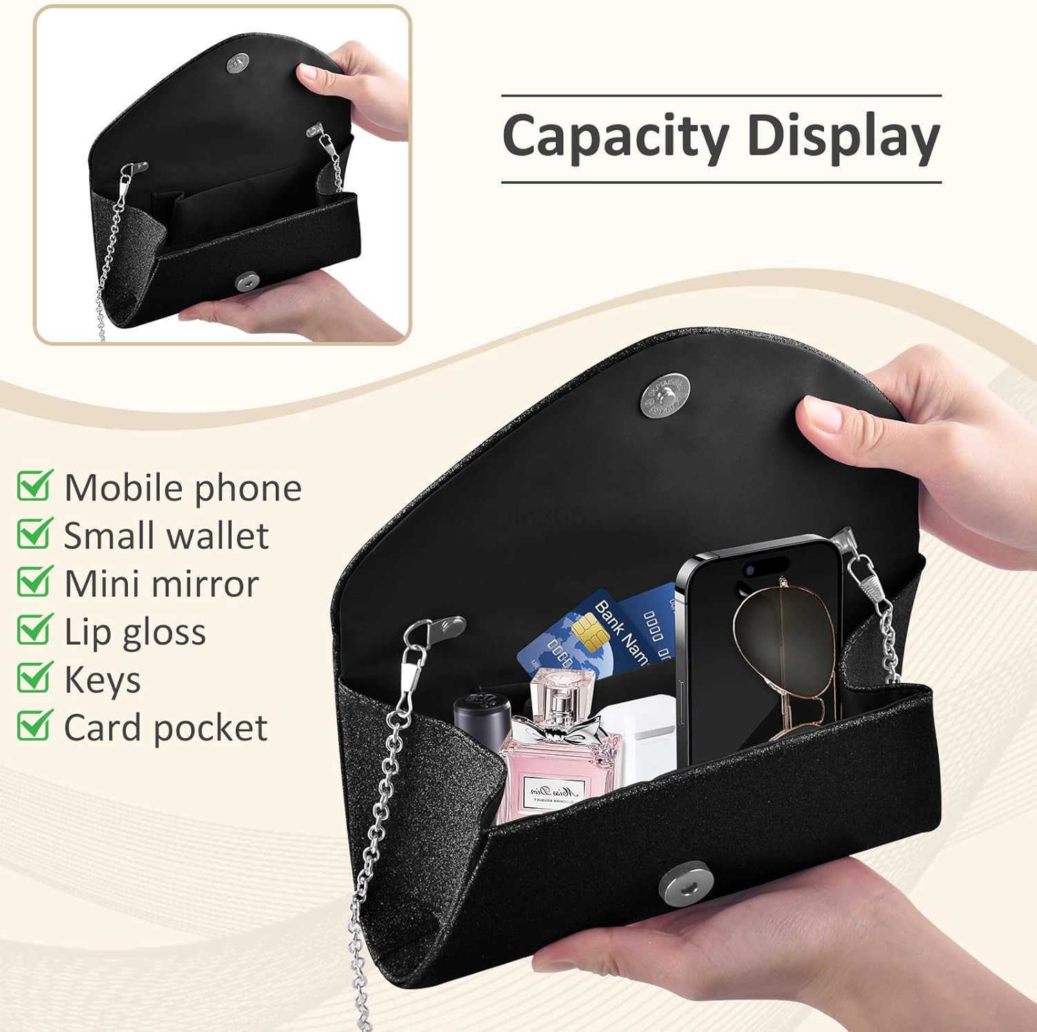 Clutch Purses for Women Handbags with Chain for Women Formal Evening Bag for Wedding Party Cocktail Prom Dinner Z25909