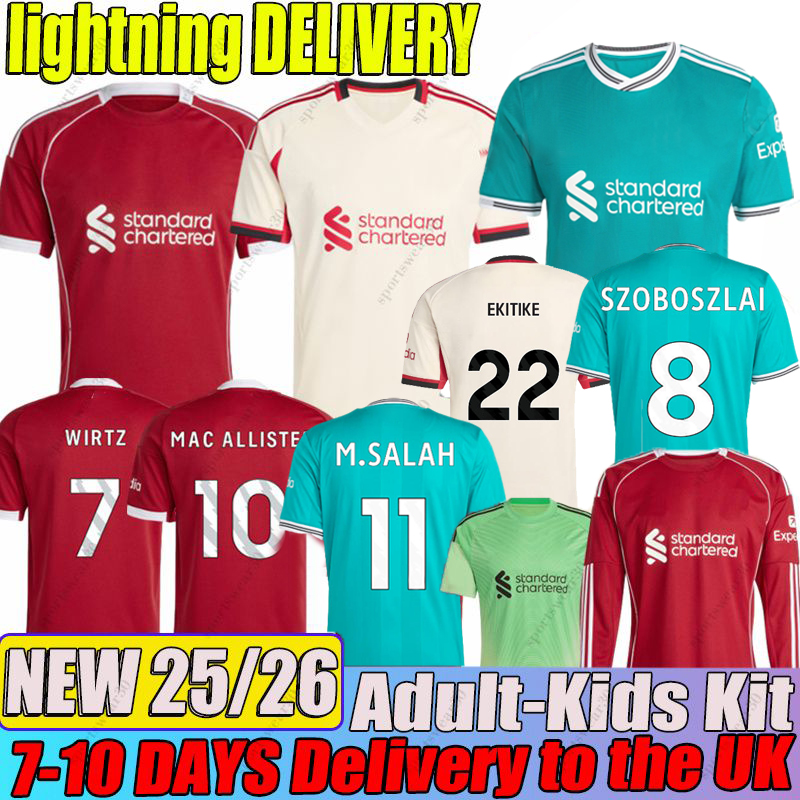 25 26 WIRTZ salah Ekitike Kerkez ISAK #9 MAC ALLISTER soccer jersey Kerkez SZOBOSZLAI GAKPO DARWIN FRIMPONG DI0GO J 2025 football Mens Kids Kit sock Full sets