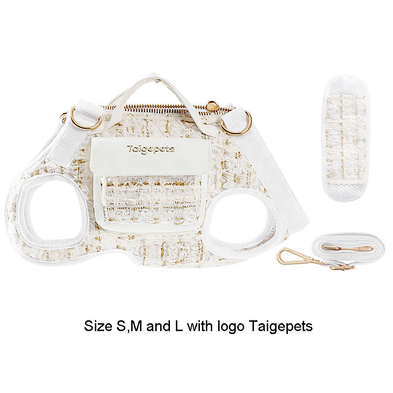 Dog Horizontal Backpack with Leash Handle Elegant Pet Traction Backpack Breathable Wear-resistant Dogs Going Out Bag