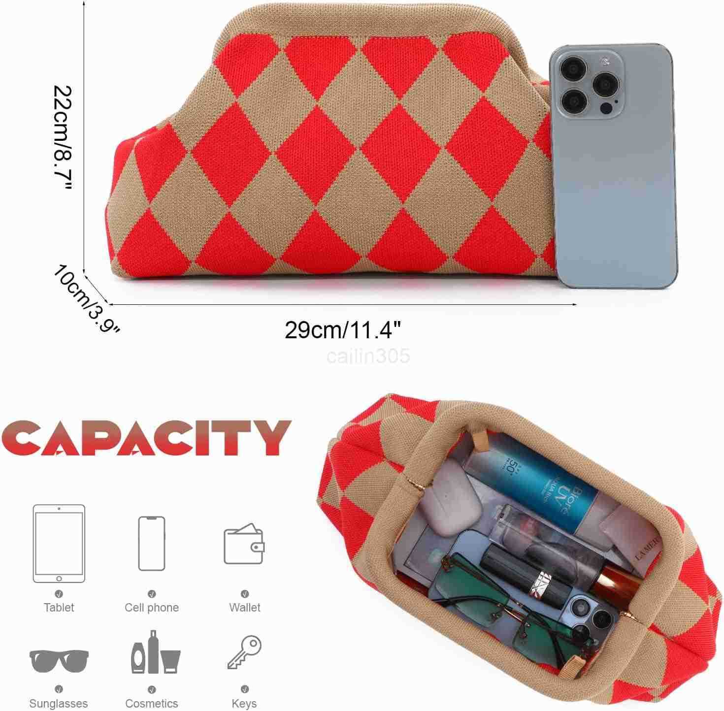 Woven Clutch Purse for Women Summer Beach Bag Casual Colorblock Evening Handbags Vacation Bag with Chain Z25909