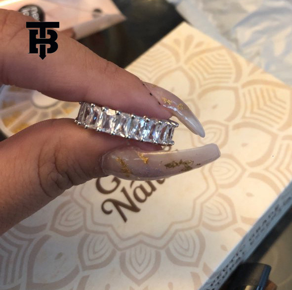 TB BHULAMTE Free Shipping New Designer Accessories Wish Hot Sale Full Diamond Square Zircon Ring Fashion Women's Heart-shaped Diamond Wedding Rin