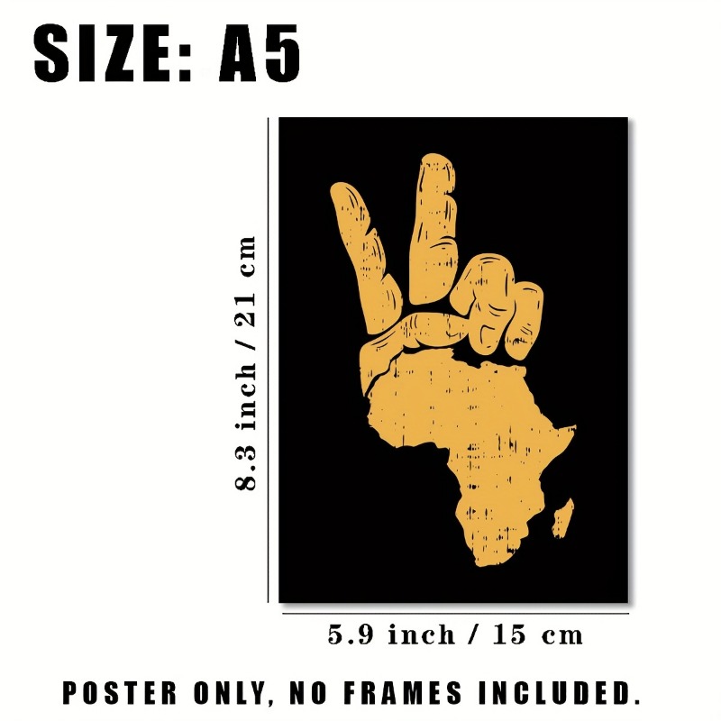 Large size, without frame, modern art design Peace Hand Sign Africa Poster wall poster 2D flat print, room decoration gift
