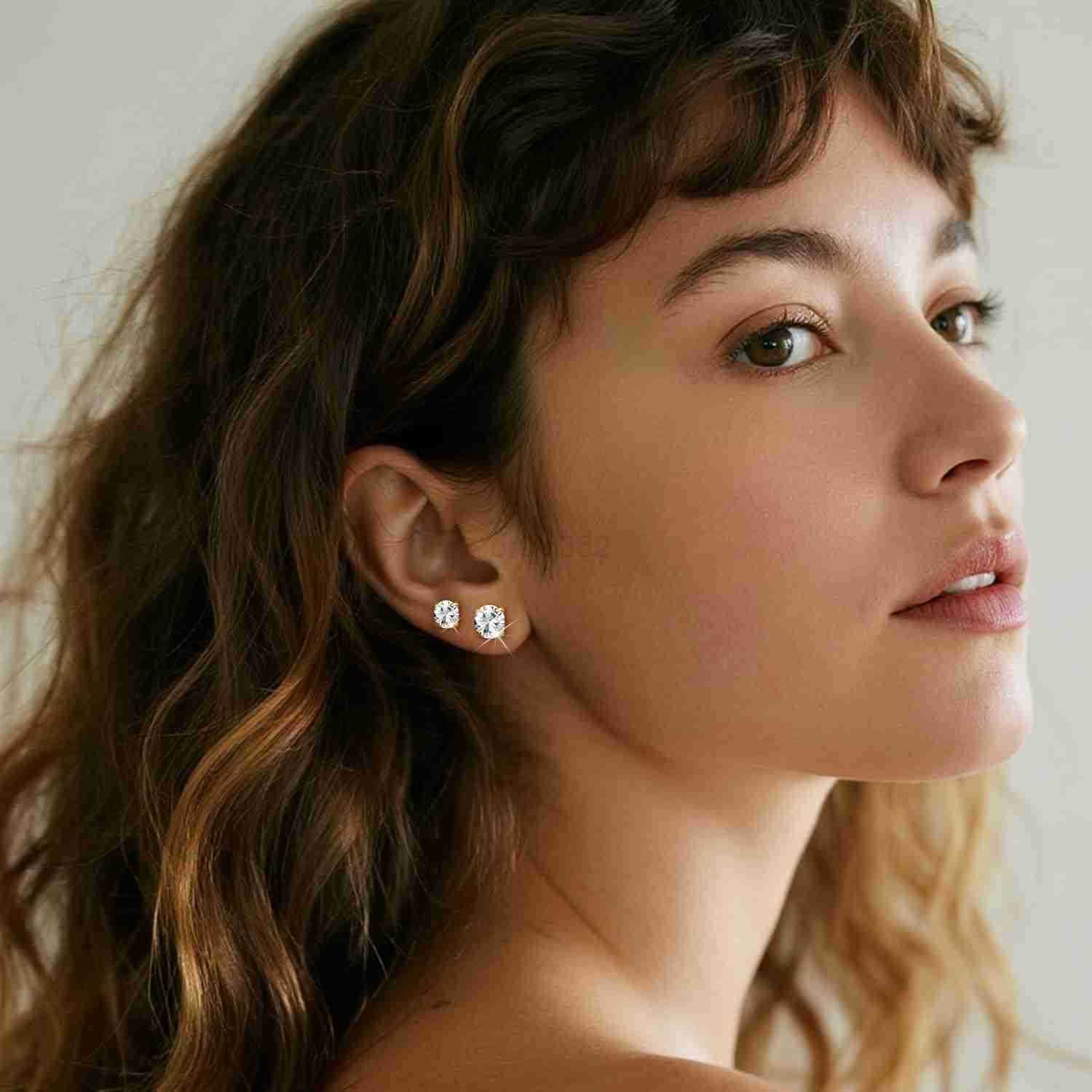 7 Pairs 20G Flat Back Stud Earrings for Women Men Hypoallergenic 14K Gold Plated Surgical Steel Stack Cartilage Earrings for Multiple Piercing Sensiti