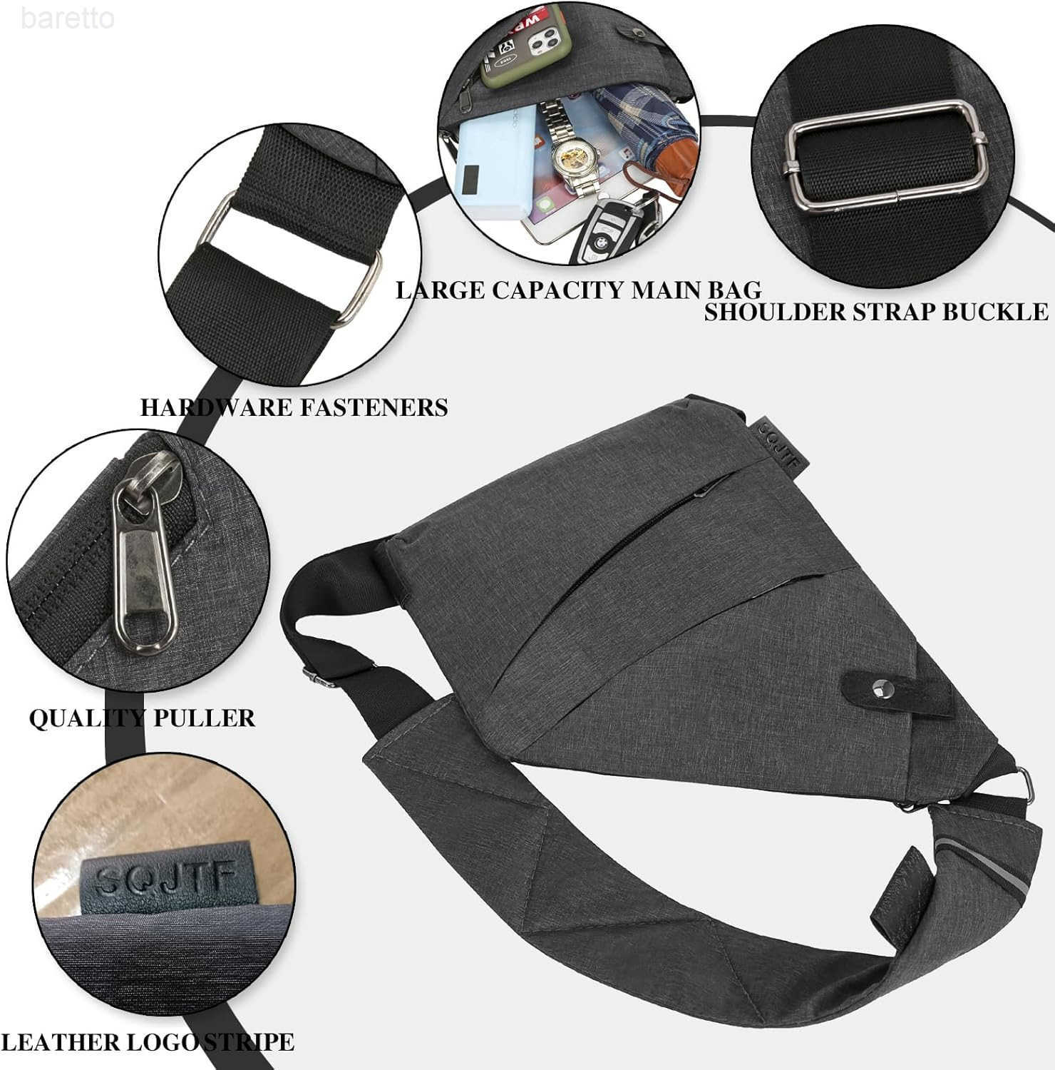 Holster Crossbody Chest Bag Waterproof Lightweight AntiTheftDesign for Travel Hiking Running Gym Z250909