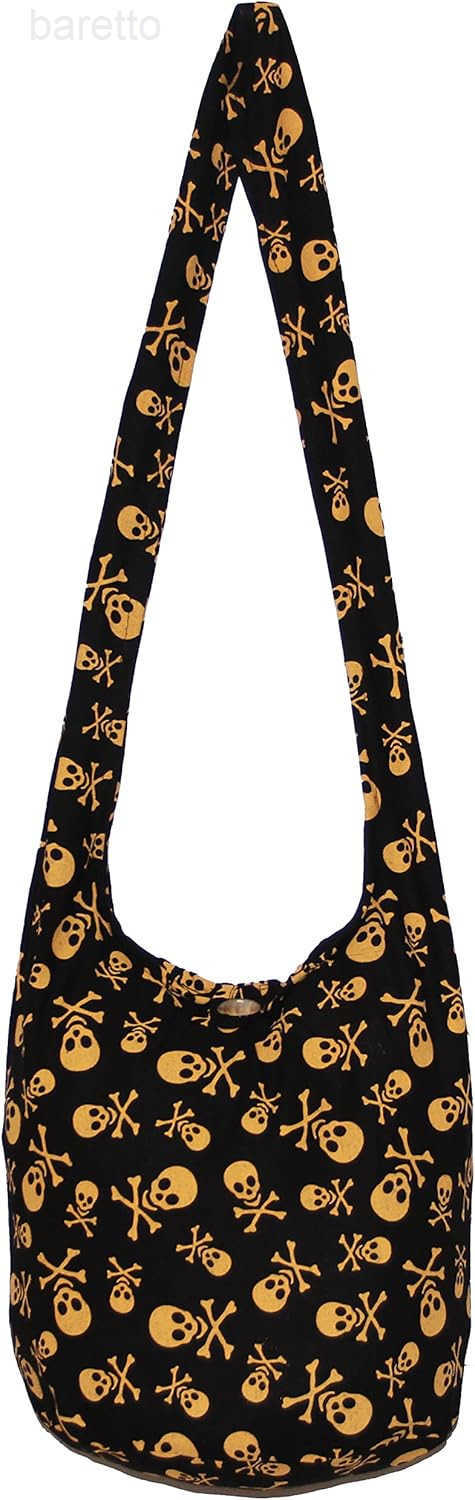Bohemian Boho Hobo Hippie Gothic Crossbody Bag Purse 33 Black Z250909