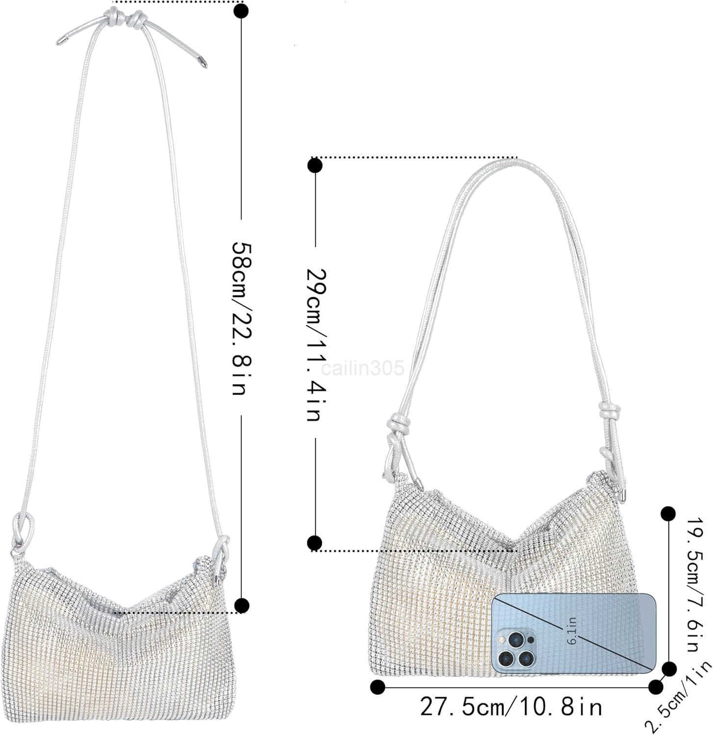 Rhinestone Clutch Purse for Women Sparkly Evening Shoulder BagWedding Bling Crossbody Handbag Z25909