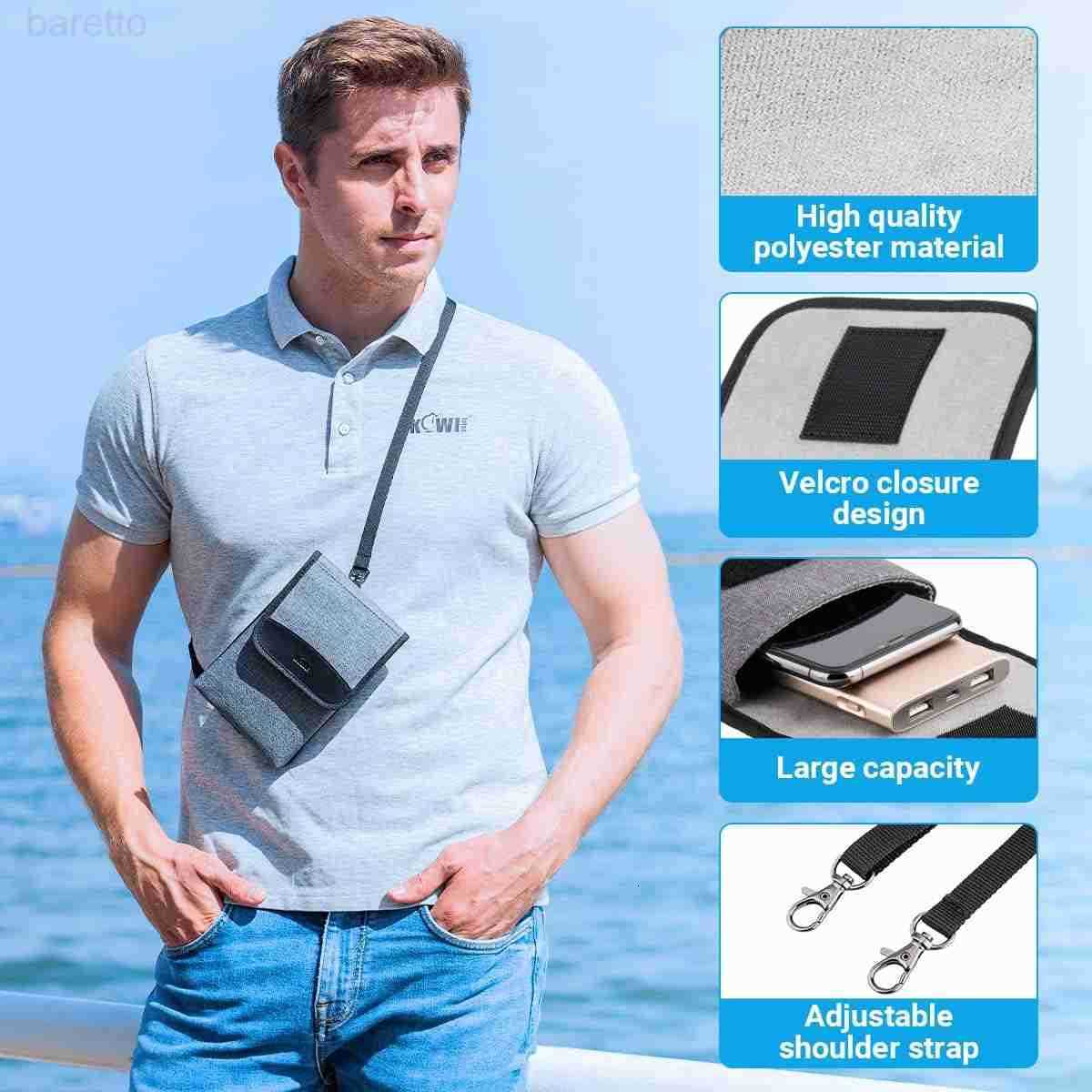 Travel Cell Phone Pouch Belt Pouch Phone Holster Crossbody Bag with Shoulder Strap for iPhone 16 15 14 Pro Max Case Holder with Neck Lanyard Smartphon