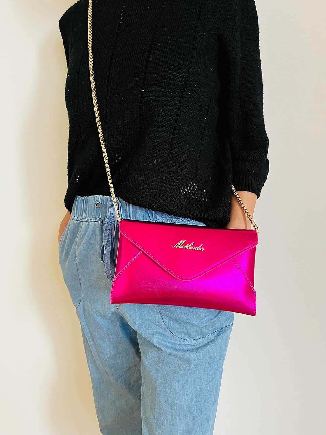 Bag Envelope Clutch Purses for Women Metallic Leather Small Crossbody Bags Sparkle Purse for Prom Wedding Z25909