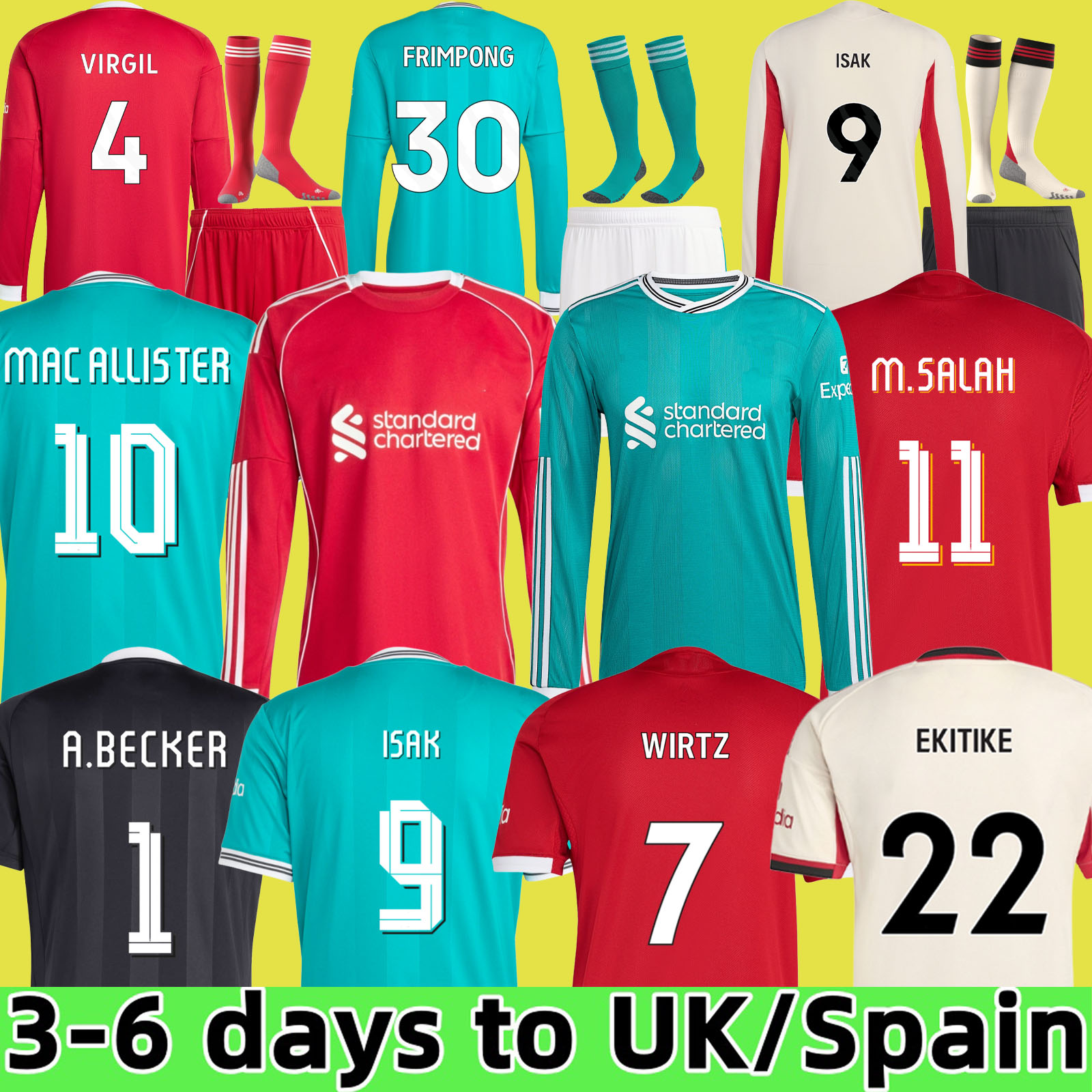 24 25 26 MAC ALLISTER soccer jersey DIOGO JOTA EkitikE 2025 2026 football shirt RIO SZOBOSZLAI A.BECKER FRIMPONG Wirtz Kerkez men kids kit uniforms SALAH ISAK GAKPO 999