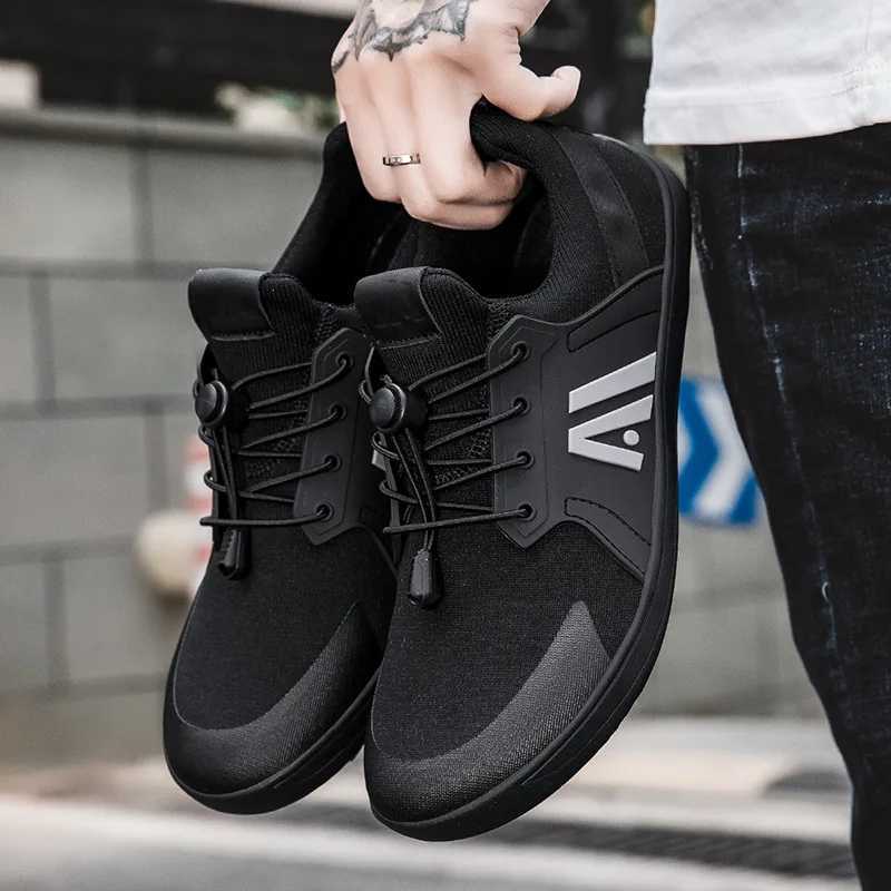 Blue Casual Sneakers Mens Wide Barefoot Shoes Breathable Mesh Men Toe Shoes Soft Zero Drop Minimalist Flats Wider Toe Sneakes L250908