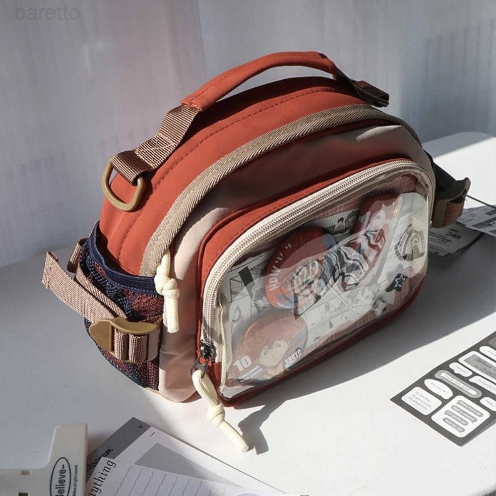 Bag Pin Display Backpack with Insert Canvas Single Shoulder Crossbody Bag Contrast Handbag and Purse for Women Orange Z250909