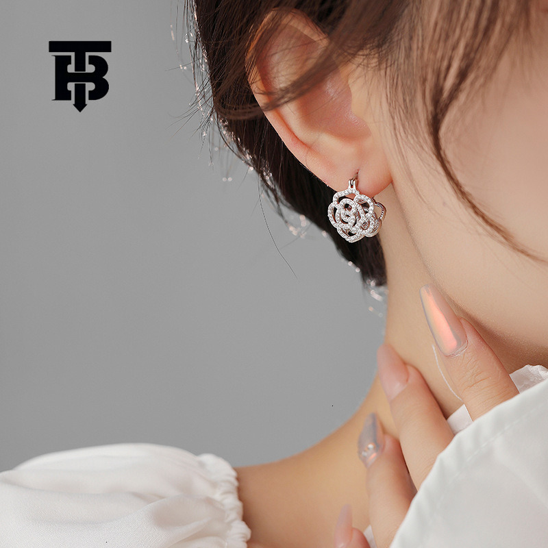 TB BHULAMTE Free Shipping New Designer Accessory Double-sided Zircon Earrings High-end Design Feeling Earrings Small And Exquisite Multifunctional Ear