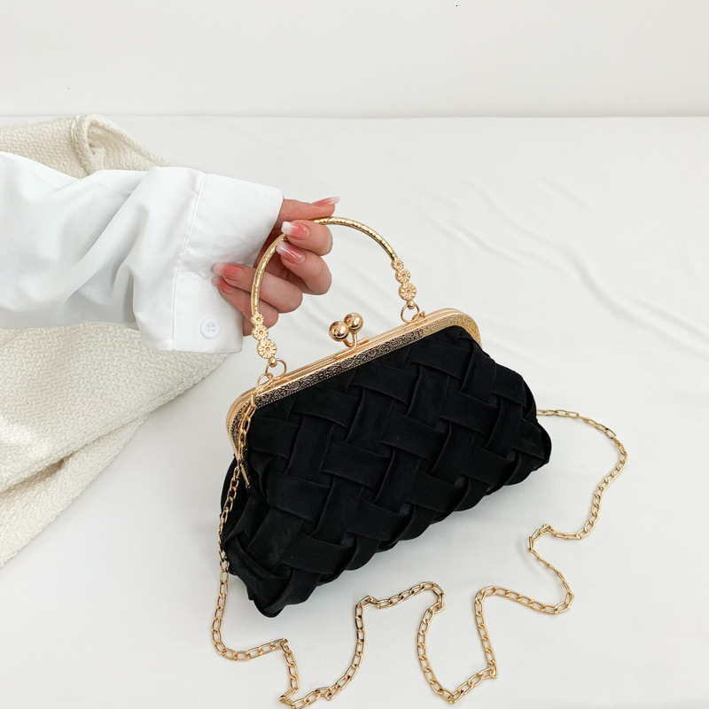 Luxury Brand Designer Bag Gentle Fashion Simple Woven Handbag 2023 Spring Summer New Stylish Chain Shoulder Crossbody Bag Women's Trendy Bag