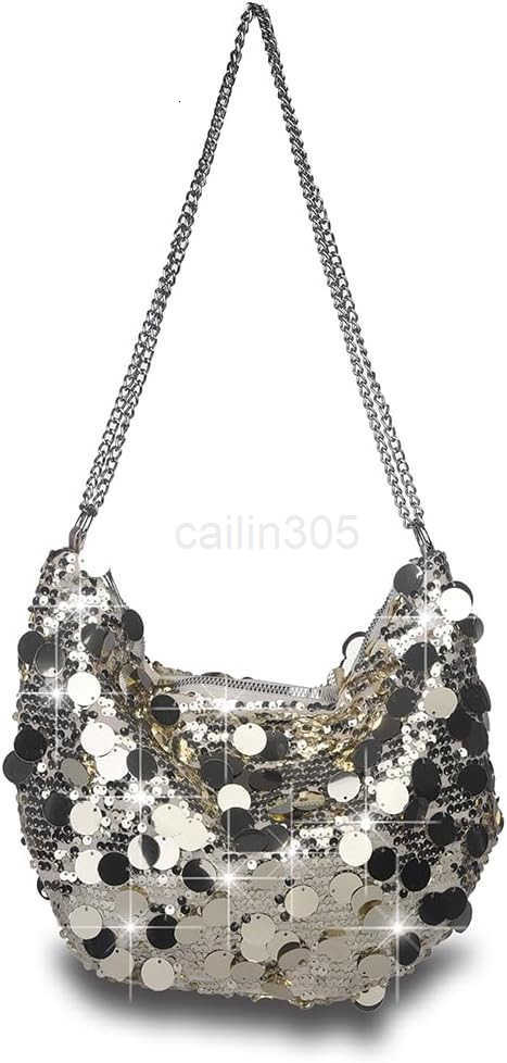 Womens Evening Handbag Large Sequin Evening Bag Purses for Women Glitter Sparkly Handbag with Link Chain for Party Z25909