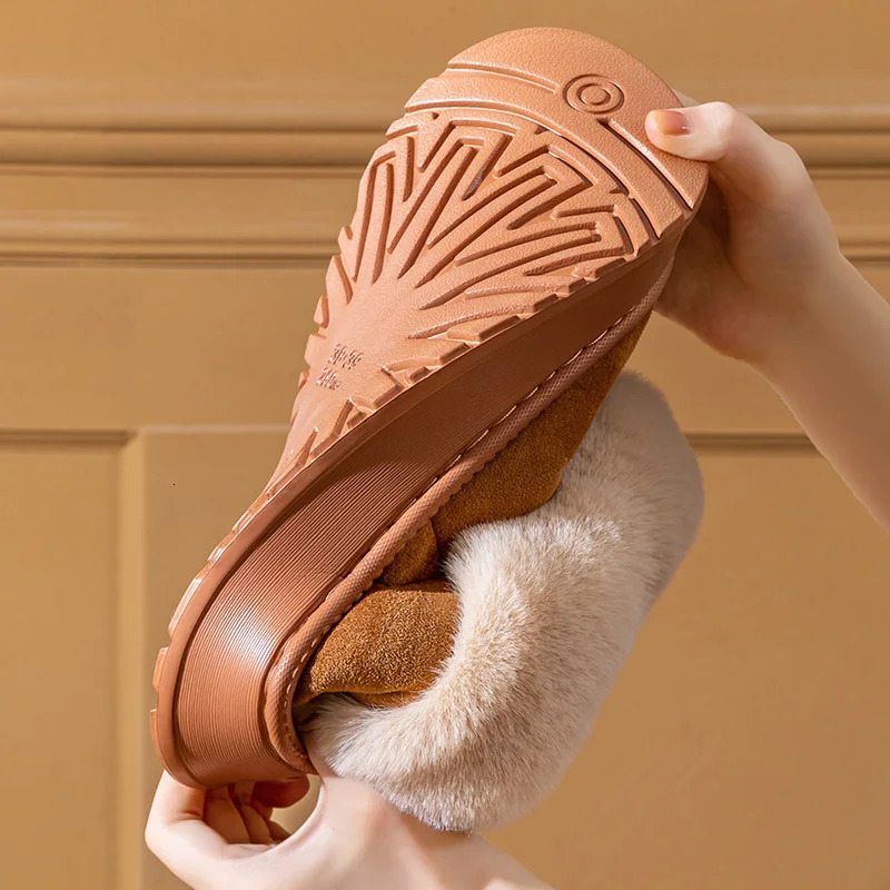 Cotton slippers for women winter snow boots home and indoor warmth with plush thick sole couple men 250915