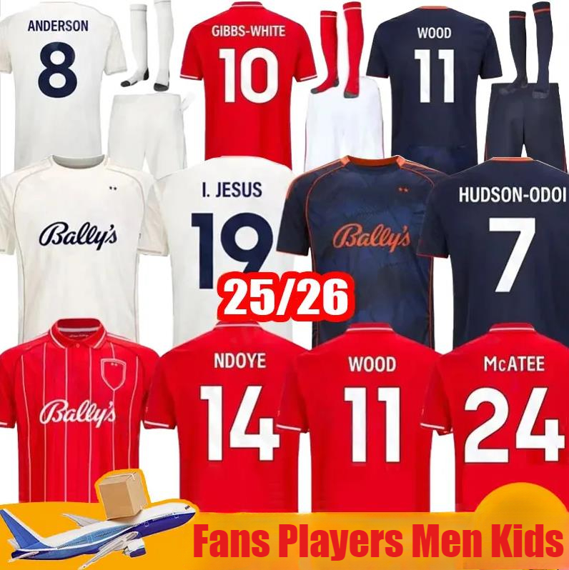 Nottingham 25 26 LINGARD Soccer Jersey GIBBS-WHITE Men Kids Kit 2025 Football Jersey WORRALL WILLIAMS AWONIYI ANDERSON WOOD SANGARE YATES DENNIS ELANGA MILENKOVIC