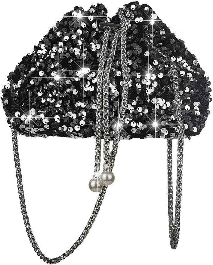 Shinny Evening Bag Bucket Purse Handbag Shoulder Bags Sequin Crossbody Bag Party Prom Crossbody Bag for Women Z25909