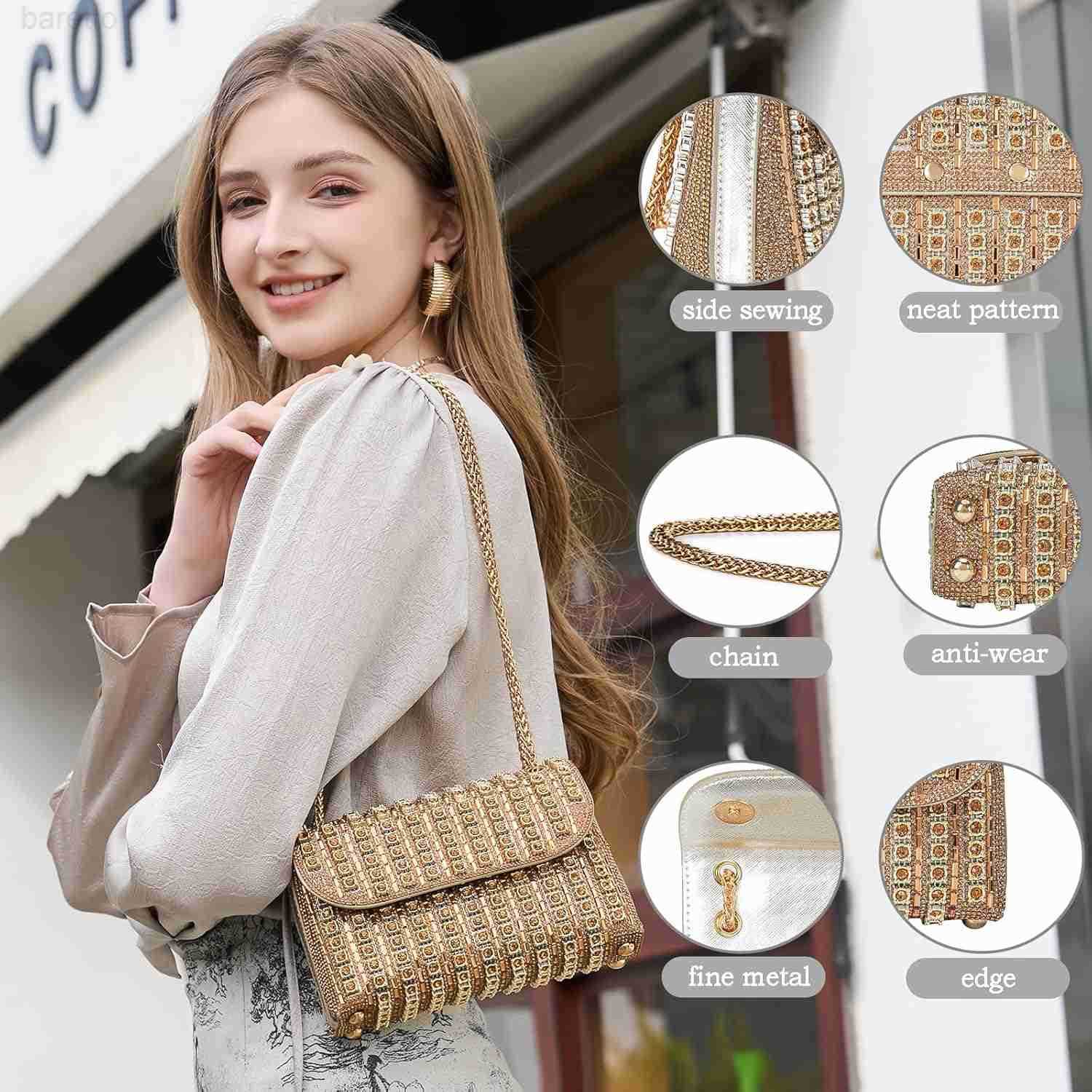Bags Crossbody Bag Purses Handbags Crystals Rhinestone Evening Bag for Women Clutch Purse with Chain Z250909