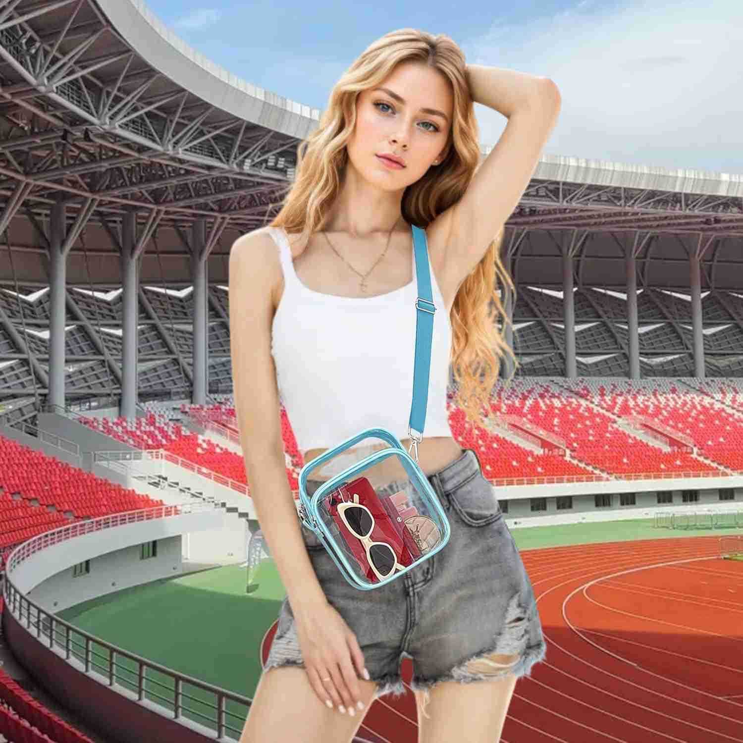 Clear Bag for Stadium Events Clear Purse with Removable Strap Transparent Bag for Sports Concert and Festivals Z250909