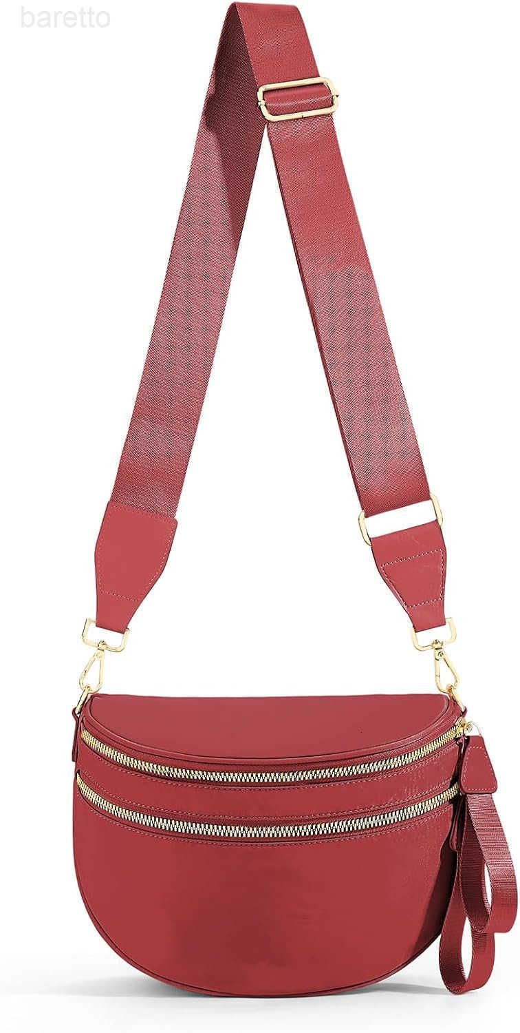 Colour Bum Bags for Women Crossbody Spacious Nylon Crossbody Bag Fanny Packs Slouchy Oversized Purse Belt Bag BEIGE Z250909