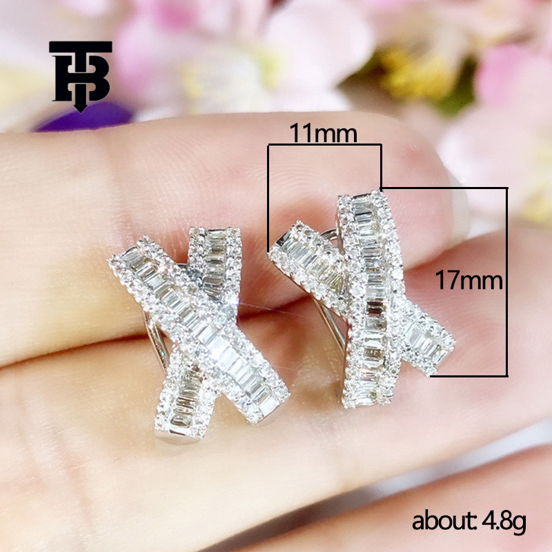 TB BHULAMTE Free Shipping I New Designer Accessories Trapezoidal Square Diamond Earrings Sweet Bow Earrings Women's Casual Earrings