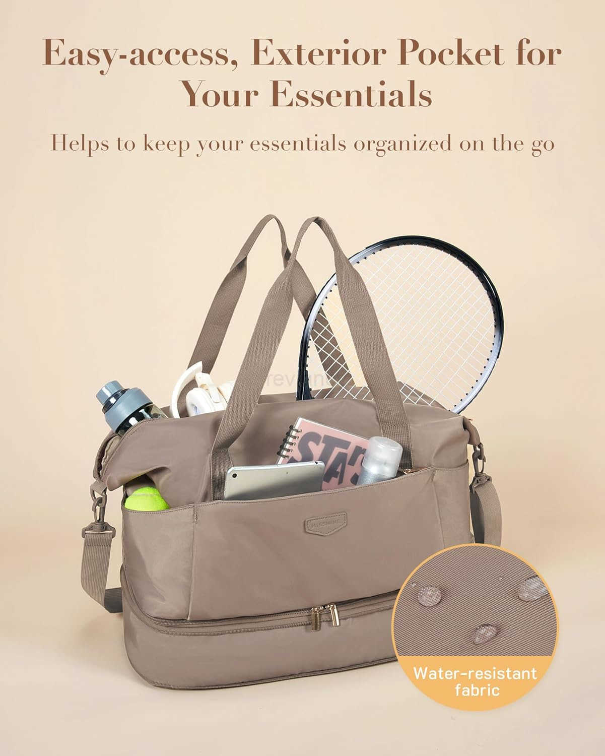 Weekender Bag for Women Foldie Travel Bag Expandable with Shoes Compartment Travel Duffel 50L Carry on Overnight GymY260116