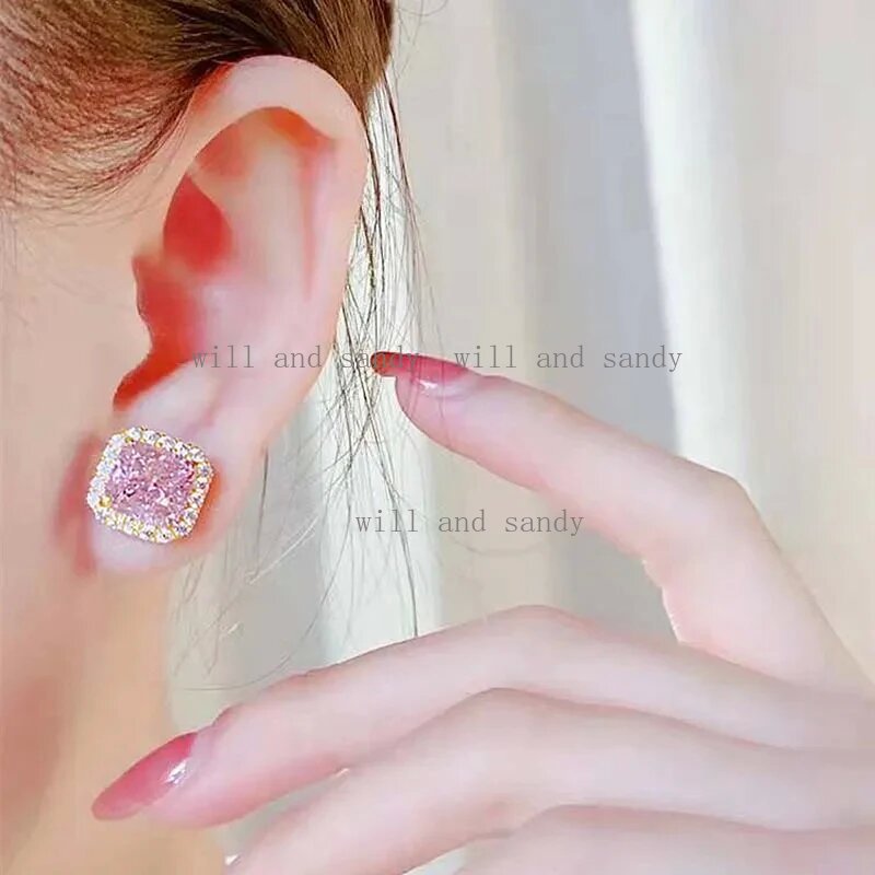 Square Cubic Zirconia Diamond Necklace Earrings Ring Designer Jewelry Set for Women Sterling Silver CZ Dragonfly Cross Necklaces Engagemetn Wedding Gi