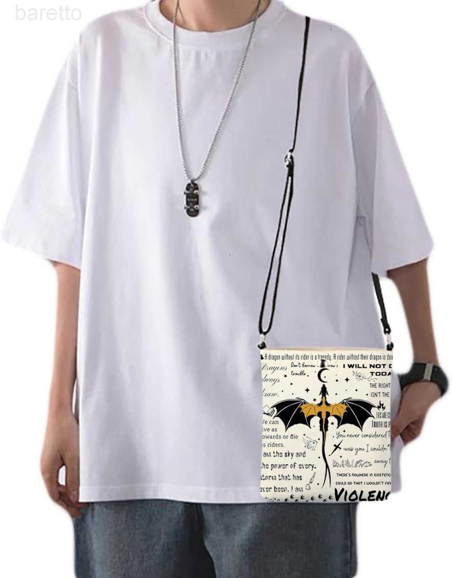 FW Inspired Gifts 4th Wing Crossbody Bag Books and Dragons Lover Gift Fantasy Romance Bookish Small Cross Body Purse Z250909