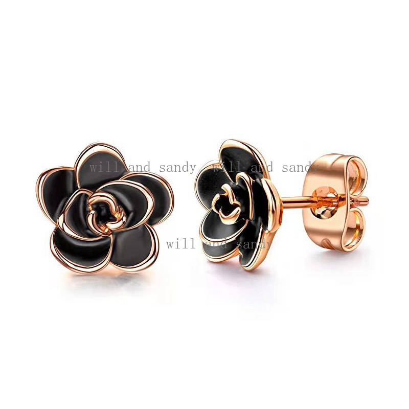 Rose Flower Stud Earrings for Women Hypoallergenic Cute Gold Silver Rose Flower Earrings Studs for Christmas Birthday Gift Fine Jewelry Nickel Free