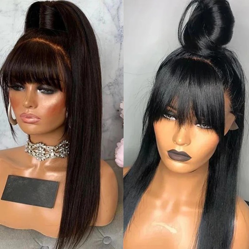 Straight Hd Lace Frontal Wig 13x6 360 Full Lace Wig 200 Density Brazilian Wig Without Glue Black Wig Glueless Wigs Black Wigs