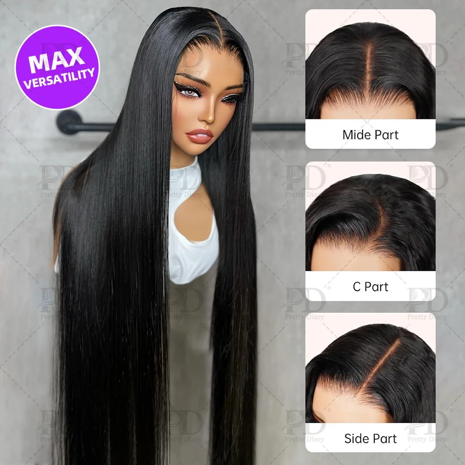 Bone Straight Human Hair Wig Glueless Wig HD Lace Wig 13x6 Human Hair 250 Density Ready To Wear High Density Pre Plucked
