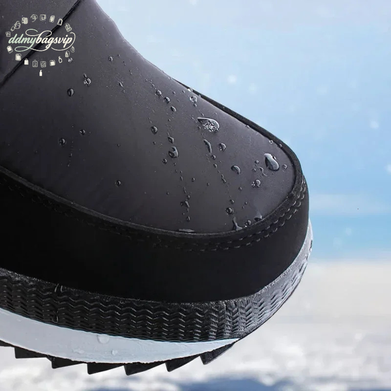 Bestseller White Women Winter Shoes Warm Plush Mid-calf Waterproof Rubber Non-slip Platform Snow Boots Female Plus Size 42 ddmybagsvip