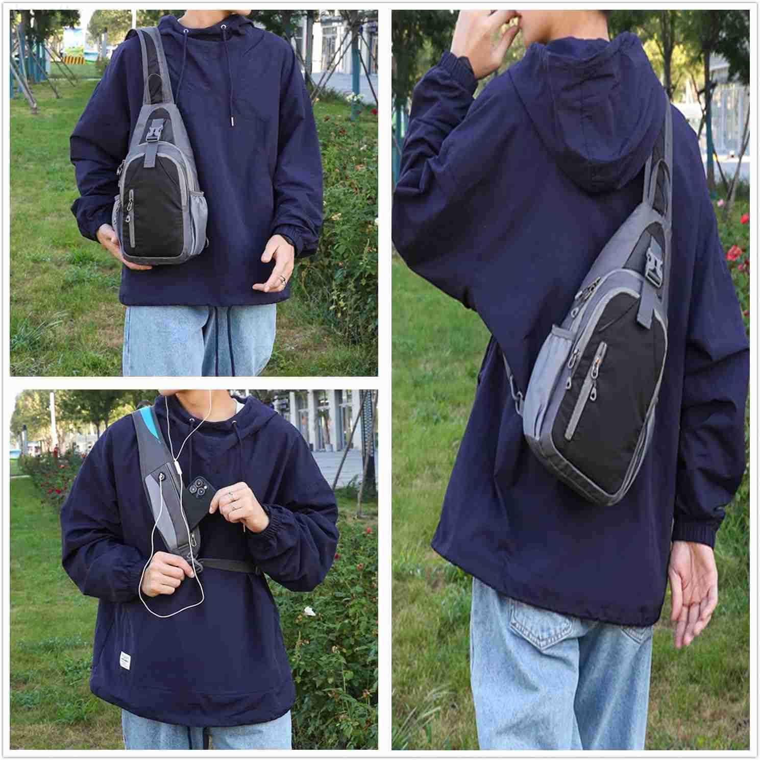 Crossbody Sling Backpack Hiking Daypack Lightweight Casual Shoulder Chest Bag Multiple Pockets Outdoor Travel Z250909