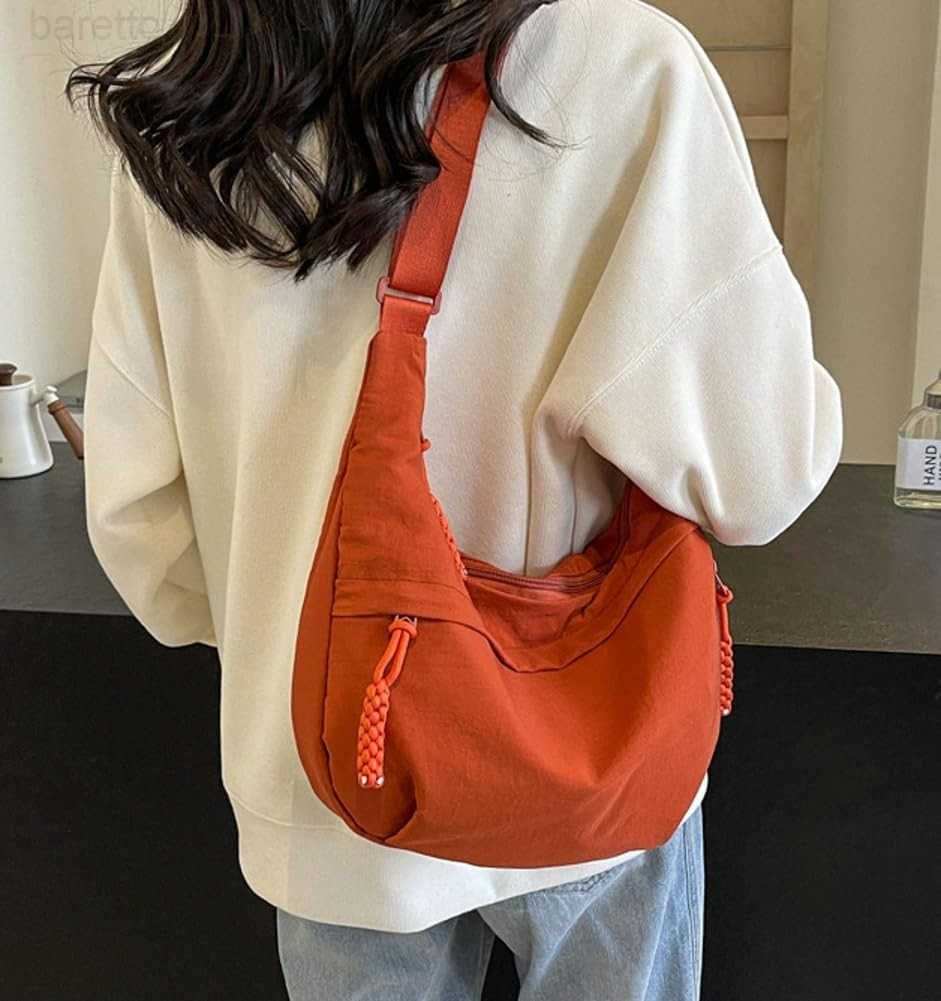 Bag for Women Men Crescent Shoulder Bag Retro Nylon Canvas Crossbody Bag Slouchy Corduroy Dumpling Bag Purse Z250909