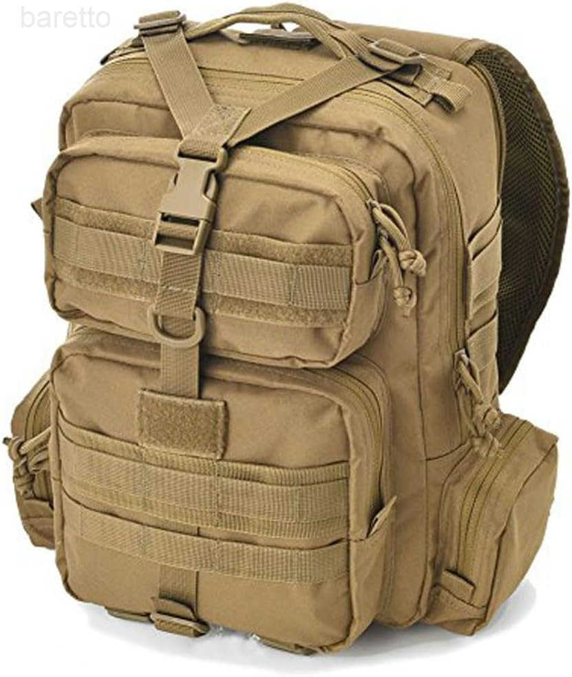 GEAR Tactical Sling Bag Military Style Single Shoulder Sling Pack with USA Tactical Flag Patch Tan with flag patch Z250909