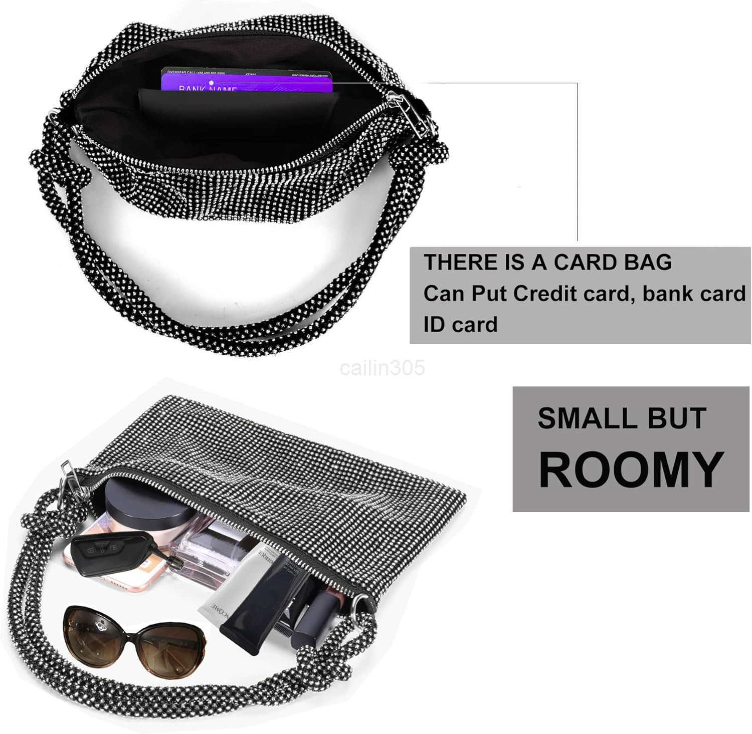 Evening Bags for Women with Rhinestone Sparkling Clutch Purses for Parties Proms Night Outs Formal Events Z25909
